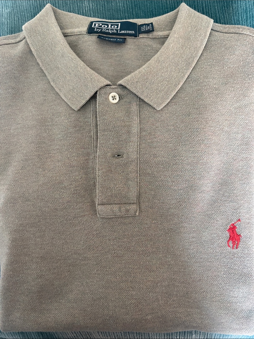 Polo by Ralph Lauren Taupe Polo with Red Pony Logo